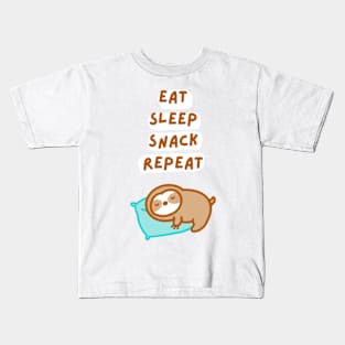 Eat Sleep Snack Repeat Sloth (Sleep Ver.) Kids T-Shirt